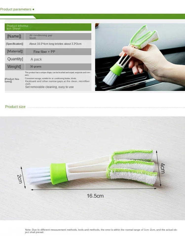 Car Air Conditioner Vent Brush Microfibre Car Grille Cleaner Auto Detailing Blinds Duster Car Cleaning Brush Interior Accessori