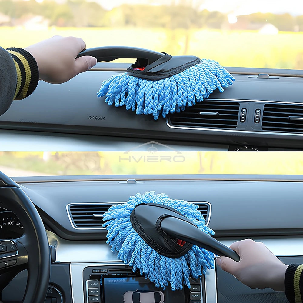 Car Dust Removal Small Duster Wipe Car Soft Brush Cleaning Mini Bristle Brush Dust Removal Nanofiber Car Interior cleaning mop