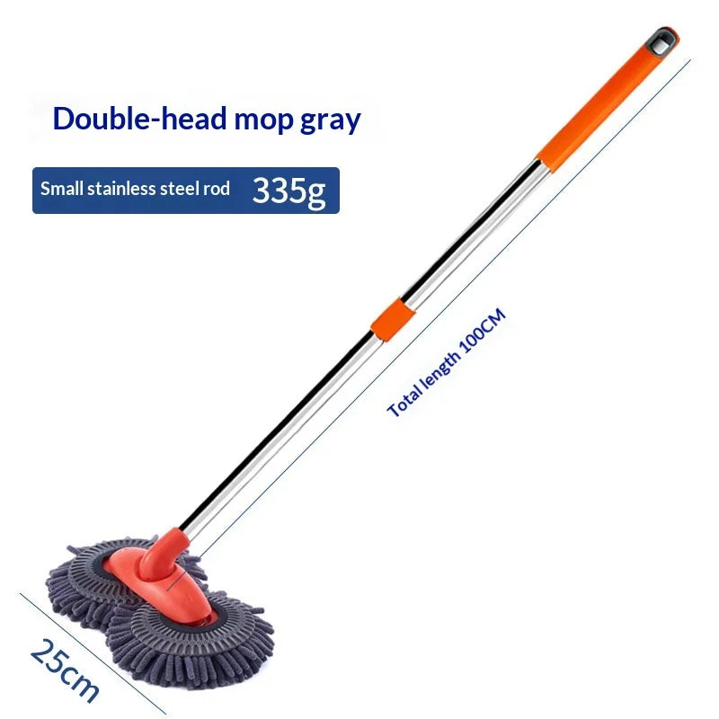 [Car wash brush] Adjustable Long-Handle Car Cleaning Brush，Chenille Microfiber Car Wash Tool,Heavy-duty multi-surface car wash m