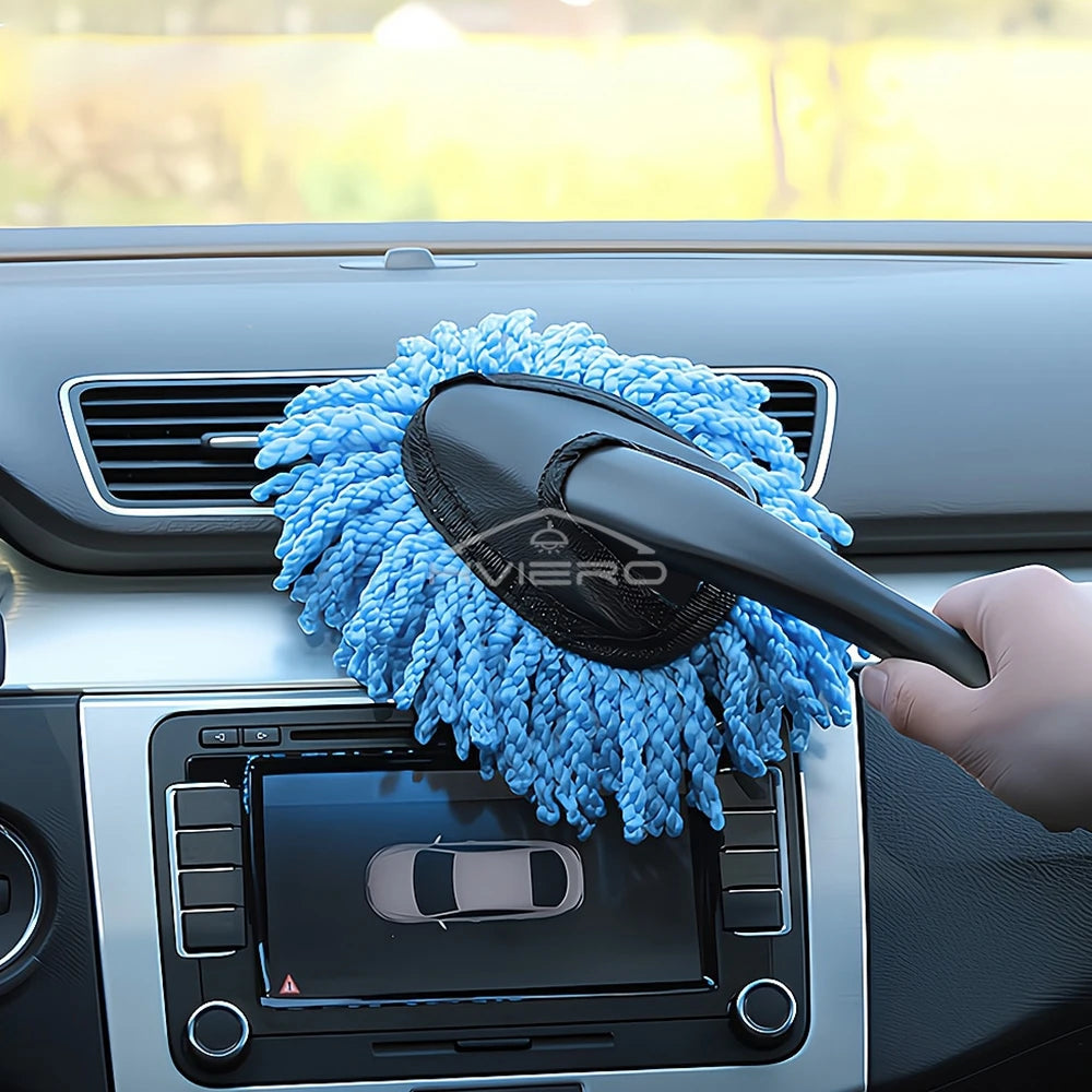 Car Dust Removal Small Duster Wipe Car Soft Brush Cleaning Mini Bristle Brush Dust Removal Nanofiber Car Interior cleaning mop