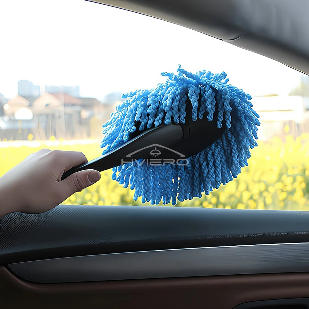 Car Dust Removal Small Duster Wipe Car Soft Brush Cleaning Mini Bristle Brush Dust Removal Nanofiber Car Interior cleaning mop