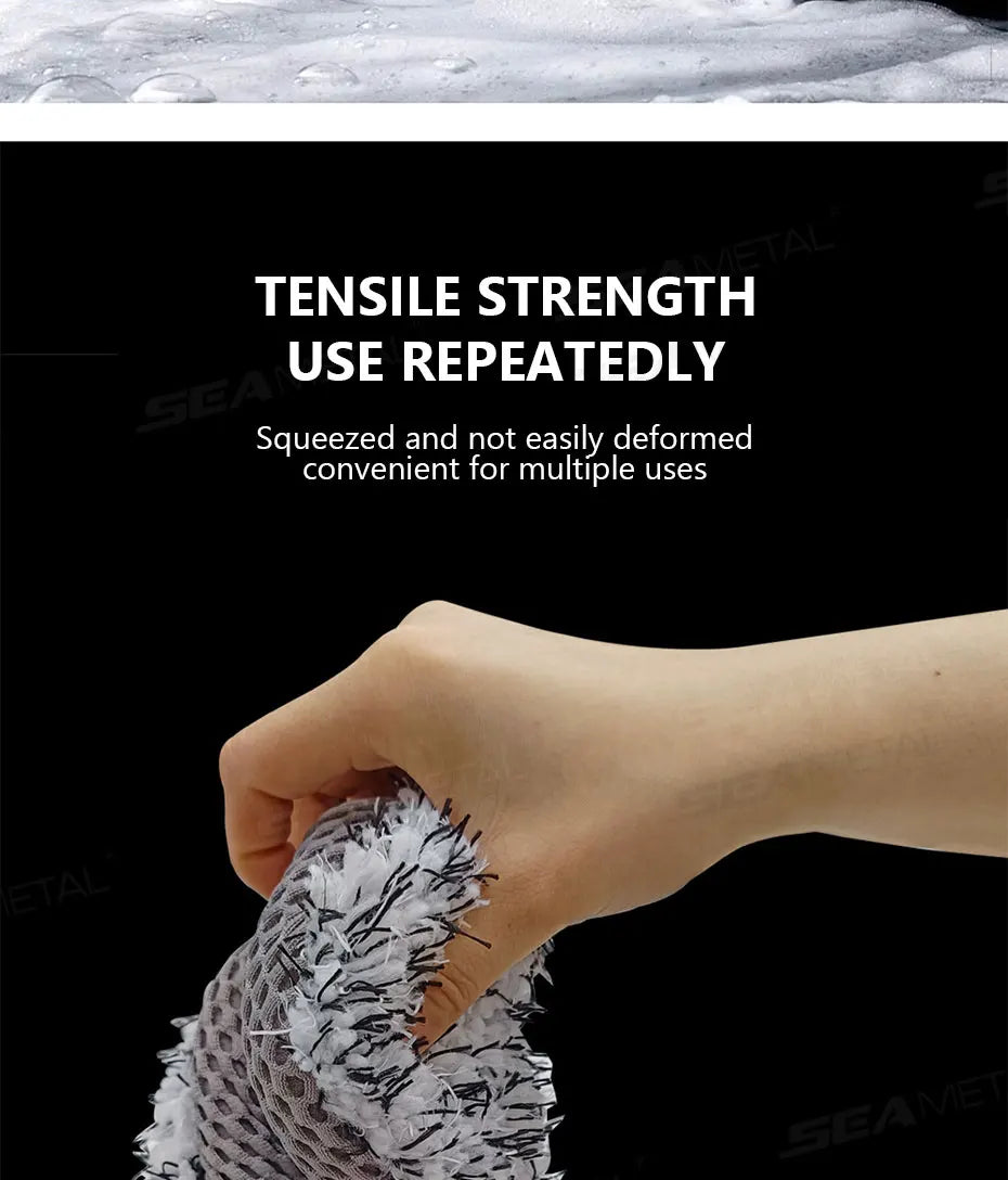 SEAMETAL Microfiber Car Wash Sponge Two Sided Plush Massage Net Wheel Cleaning Brush Dust Remover Scratch-free for Car Wash Care
