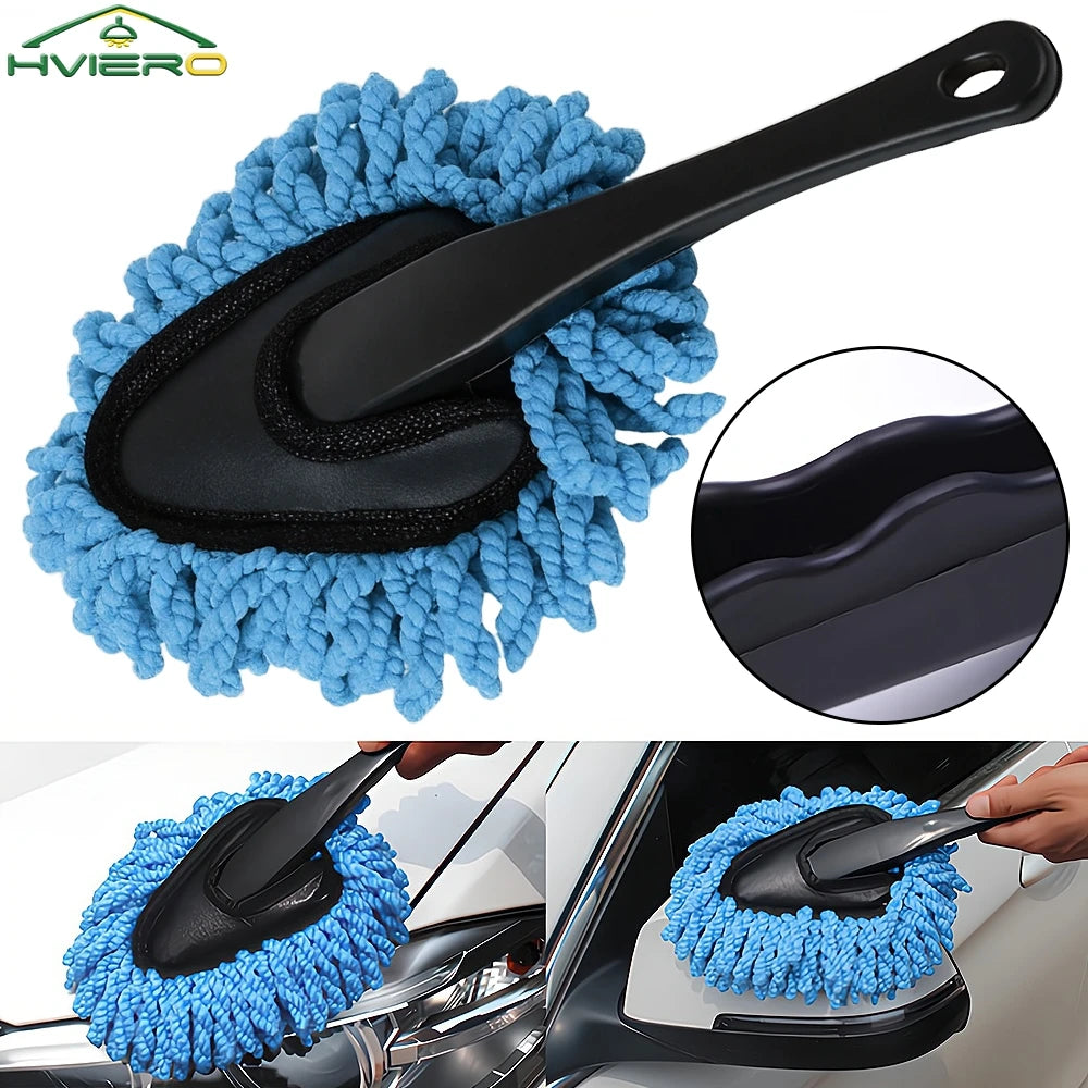 Car Dust Removal Small Duster Wipe Car Soft Brush Cleaning Mini Bristle Brush Dust Removal Nanofiber Car Interior cleaning mop
