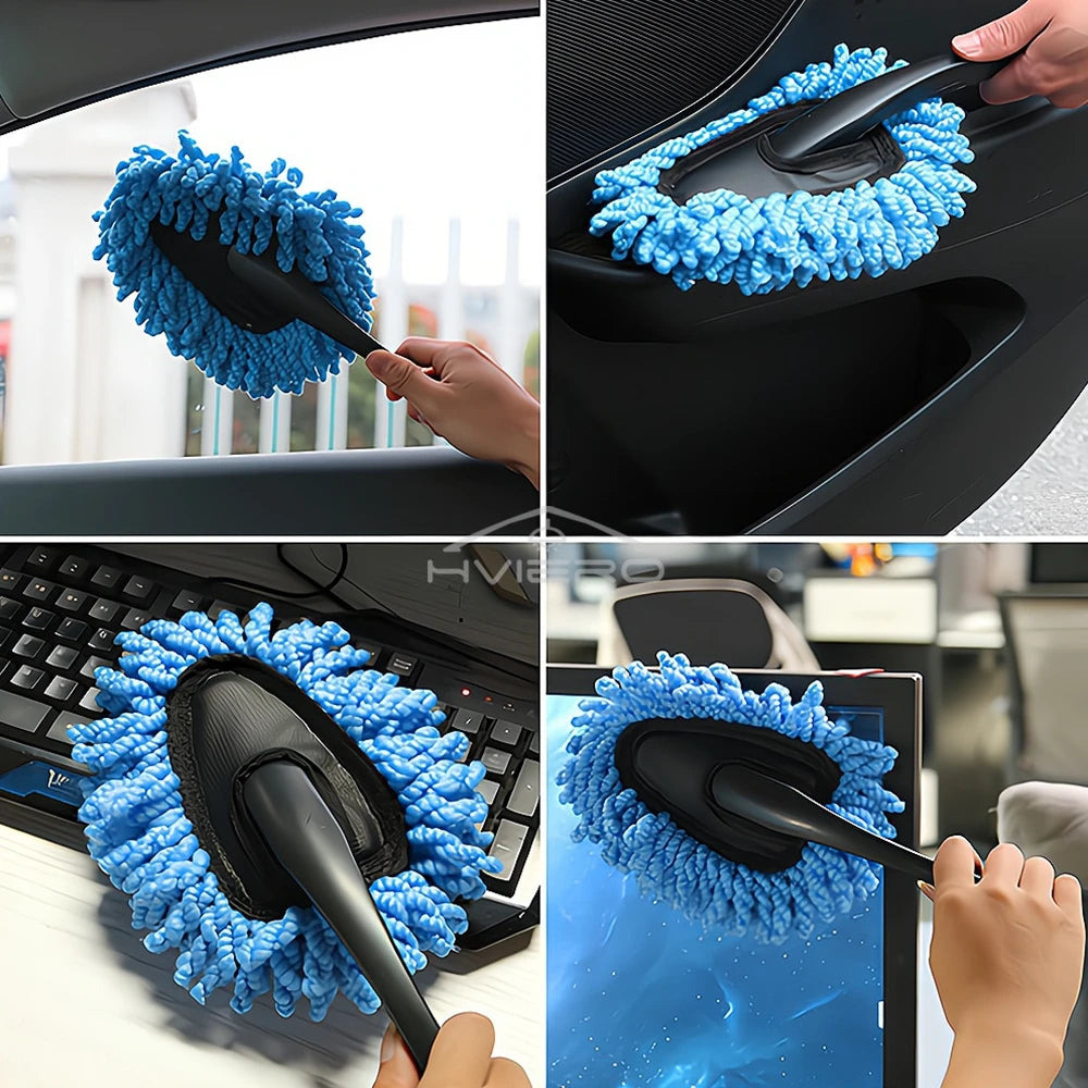 Car Dust Removal Small Duster Wipe Car Soft Brush Cleaning Mini Bristle Brush Dust Removal Nanofiber Car Interior cleaning mop