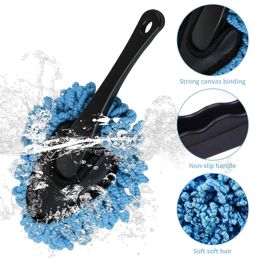 Car Dust Removal Small Duster Wipe Car Soft Brush Cleaning Mini Bristle Brush Dust Removal Nanofiber Car Interior cleaning mop