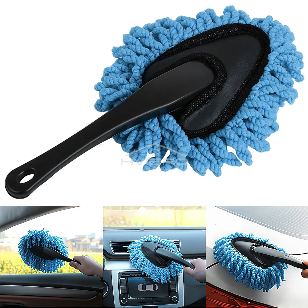 Car Dust Removal Small Duster Wipe Car Soft Brush Cleaning Mini Bristle Brush Dust Removal Nanofiber Car Interior cleaning mop